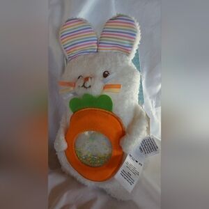 Magic Years Seek and Squish Bunny Rabbit Baby Toy 8" with Orange Carrot NWT